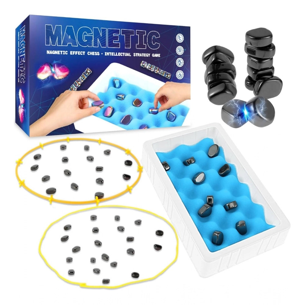 Black Megnet magnetic chess game set for rocks, durable play on natural stones
