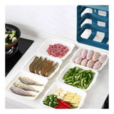 Blue plastic 6-layer kitchen rack stand for fruit and vegetables organization on wall