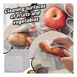 12Pcs Silver Cotton Dishwashing Rags, soft and durable, ideal for cleaning.