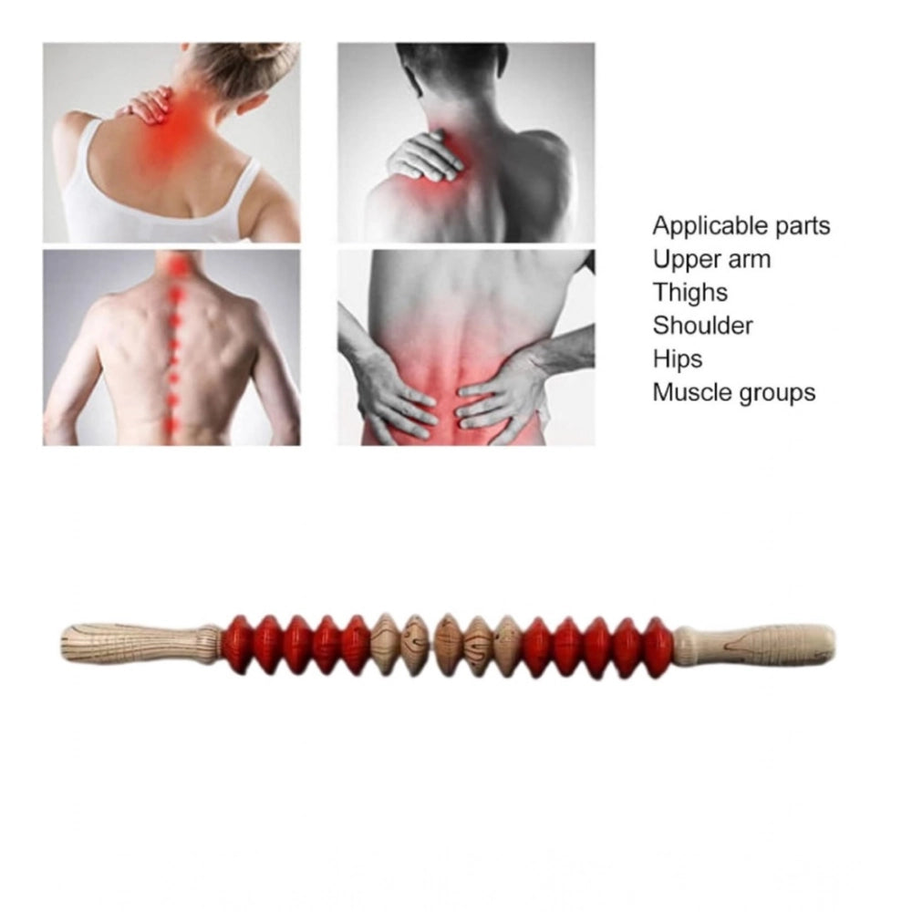 Red wood therapy massage scrapers for stress relief, natural body pain alleviation