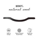 Brown wood U-shape massage tools for relieving muscle tension, spa treatment at home