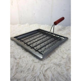 Silver stainless steel mini smoker for outdoor BBQ, durable tabletop design