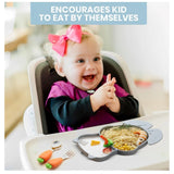 Multicolor silicon bunny children's plate set for custom baby feeding, durable and safe for young eaters