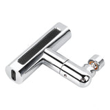Silver plastic kitchen tap with waterfall design, prevents splashing for bathroom sink