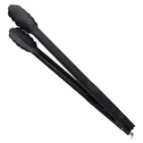 Black steel kitchen salad tongs for BBQ serving utensils