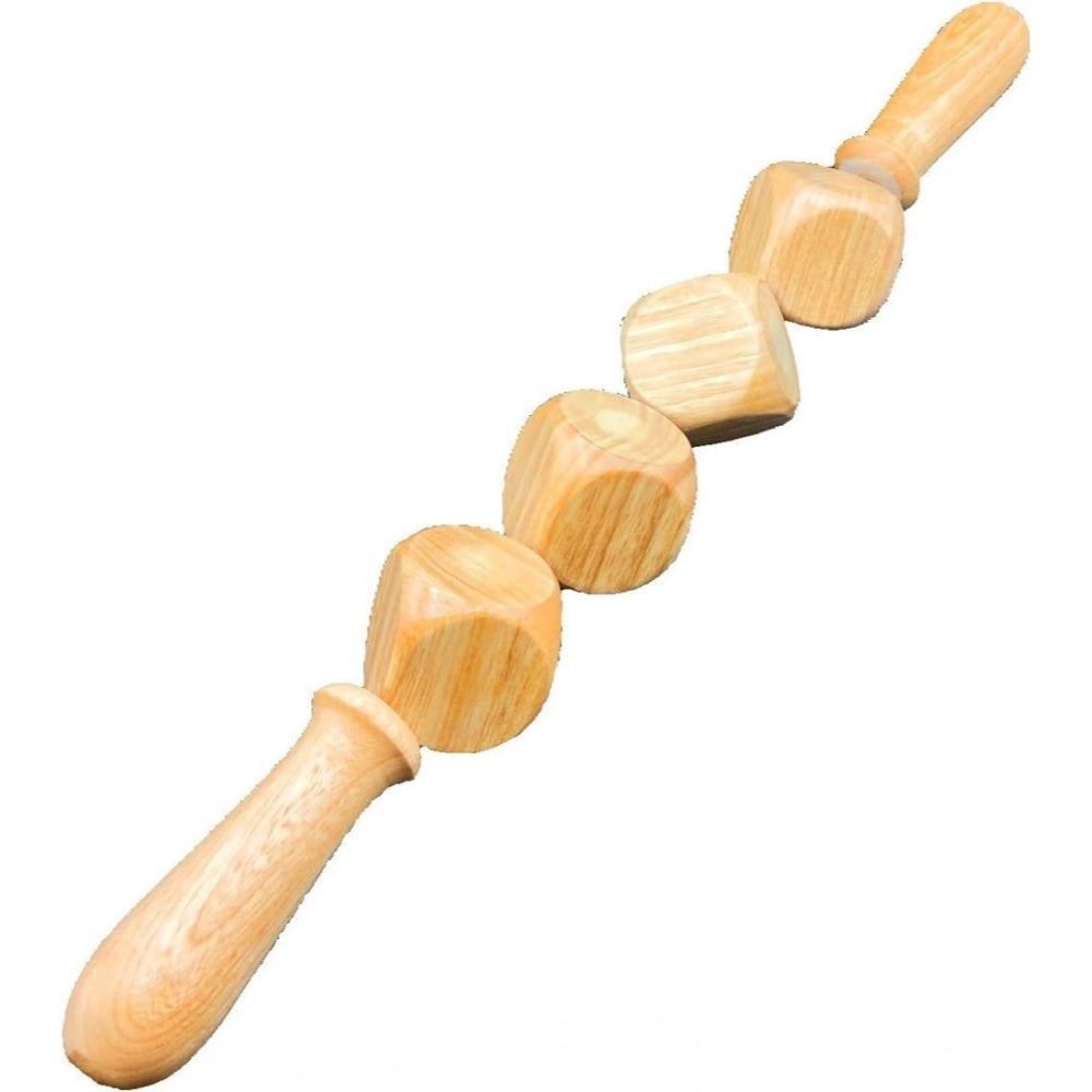 Wood 4 ball body roller massager stick for body fitness, wooden color