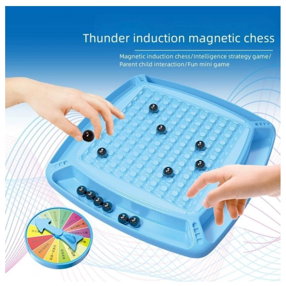 Blue plastic magnetic chess games with stones, ideal for family fun nights