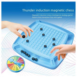 Blue plastic magnetic chess games with stones, ideal for family fun nights