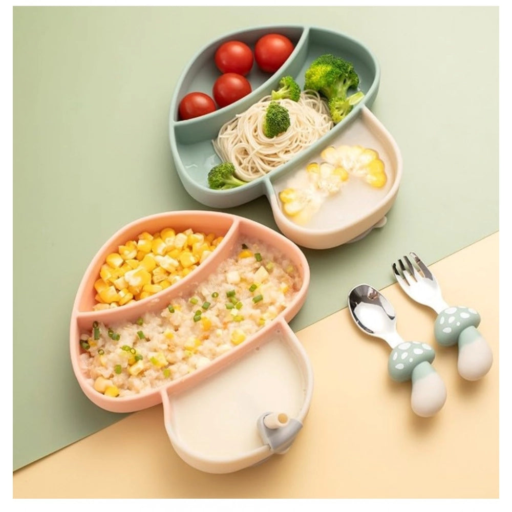 Multicolor silicone mushroom children's plate tableware for creative nutritious dinners