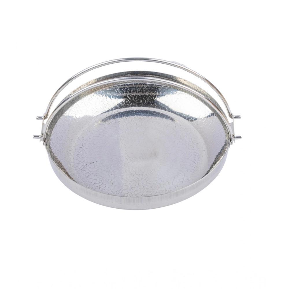 Steel stainless steel steam bowl, ultra-durable with ergonomic cool-touch handle (silver)