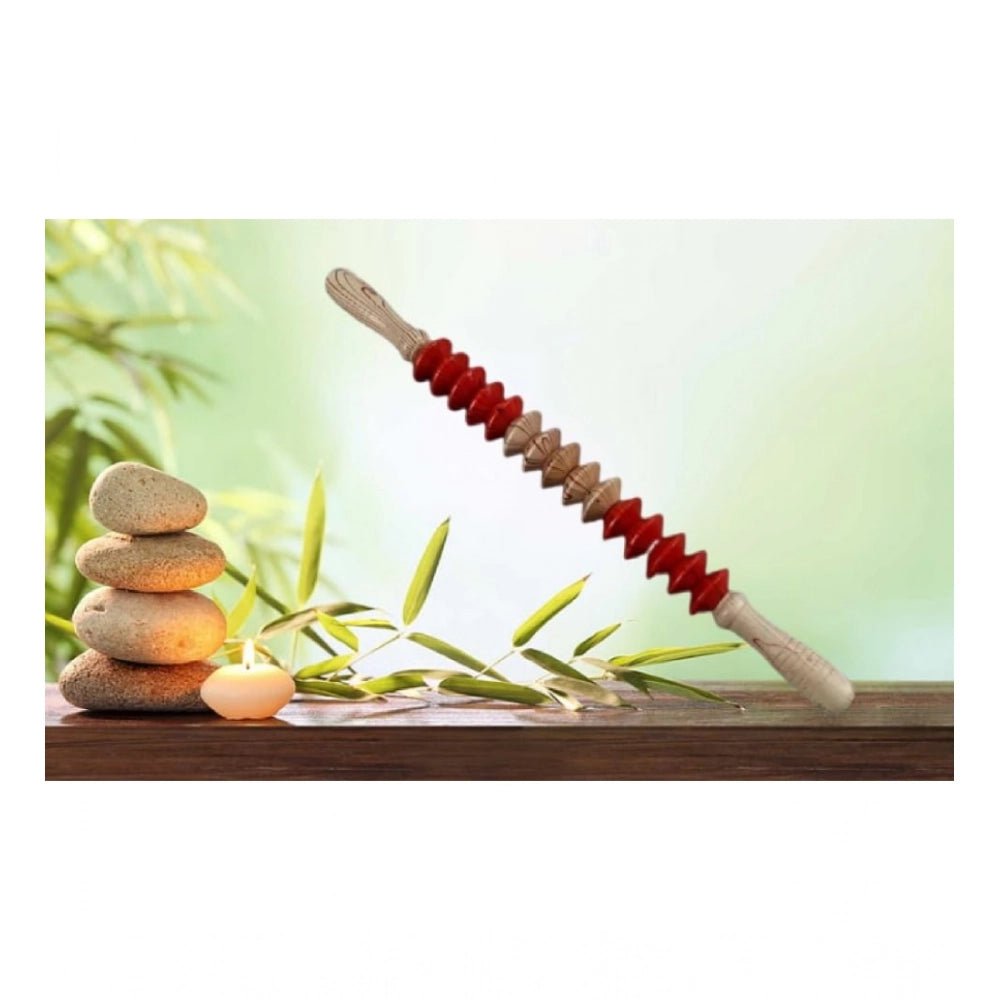 Red wooden massage scraping tools for stress relief and body pain