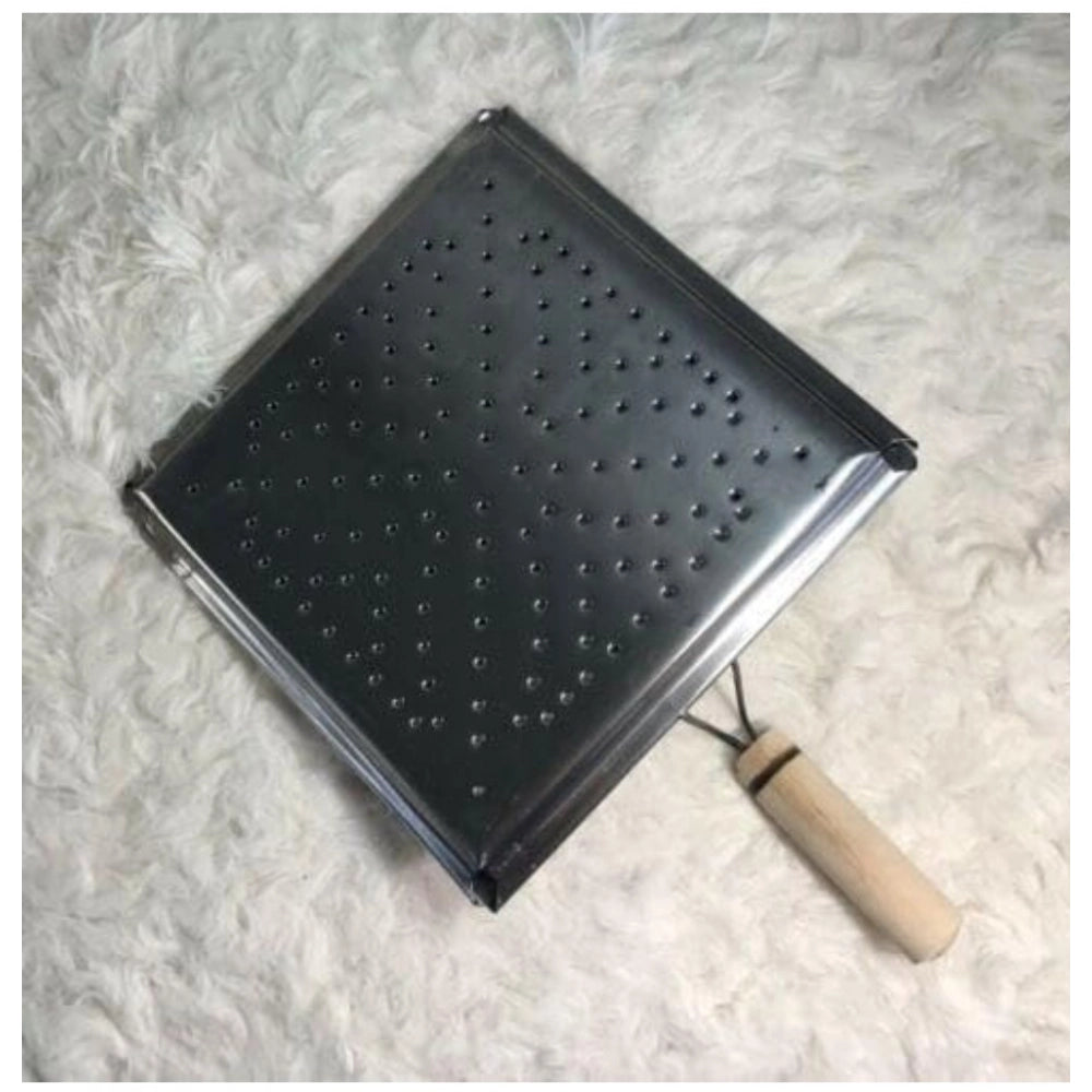 Stainless steel black square BBQ toaster for papads and paneer grilling, steel material