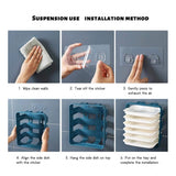 Blue plastic 6-layer kitchen rack stand for organizing dish plates, fruits, and vegetables