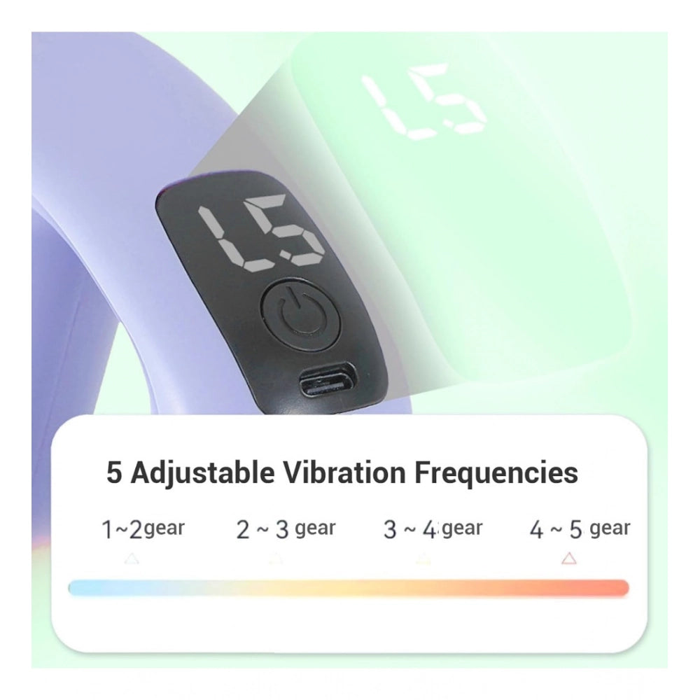 Multi-colored plastic electric body massager ring for deep tissue muscle relaxation