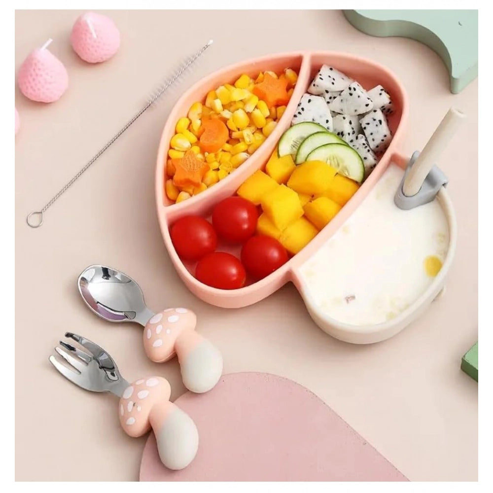 Multicolor silicone mushroom children's plate for creative nuts dinner tableware