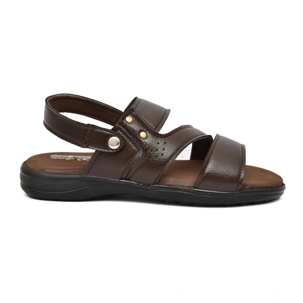 Men's Synthetic Solid Slip On Airmix Slipper (Brown)