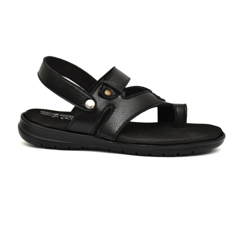 Men's Synthetic Solid Slip On Airmix Slipper (Black)