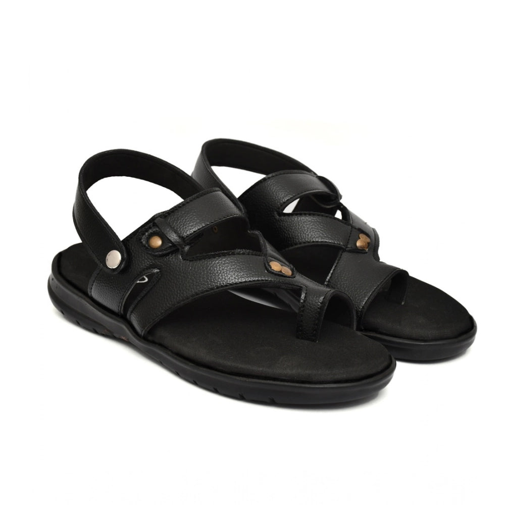 Men's Synthetic Solid Slip On Airmix Slipper (Black)
