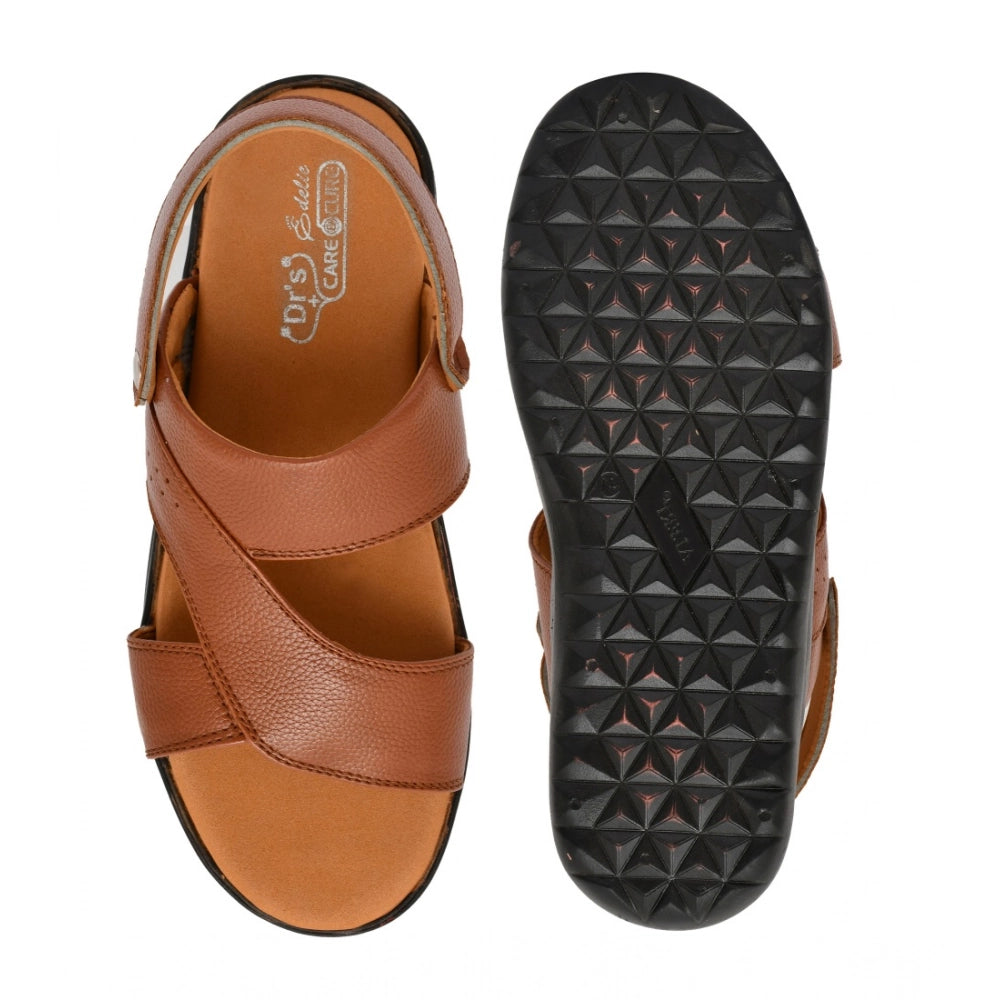 Men's Synthetic Solid Slip On Airmix Slipper (Tan)