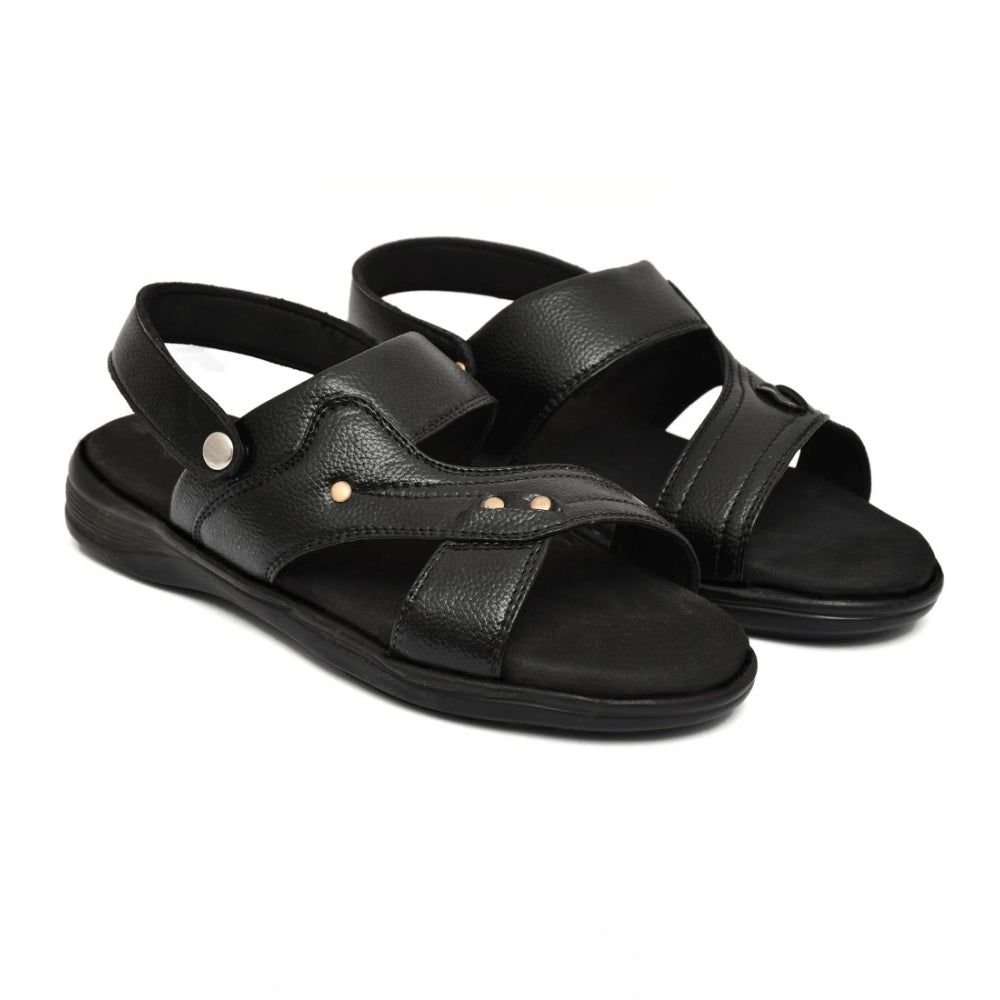 Men's Synthetic Solid Slip On Airmix Slipper (Black)