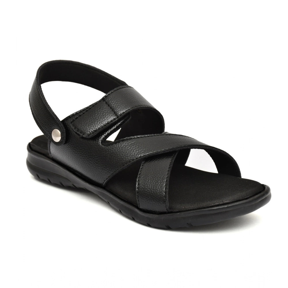 Men's Synthetic Solid Slip On Airmix Slipper (Black)
