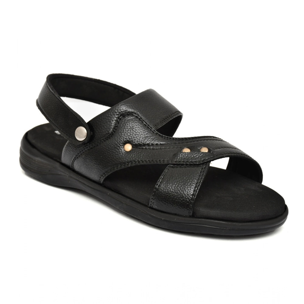 Men's Synthetic Solid Slip On Airmix Slipper (Black)