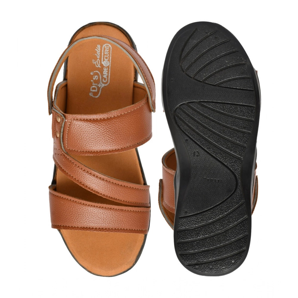 Men's Synthetic Solid Slip On Airmix Slipper (Tan)
