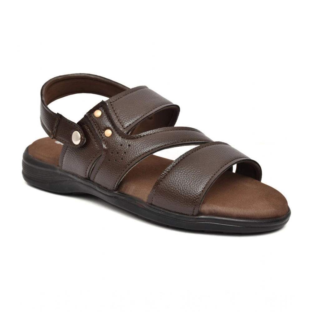 Men's Synthetic Solid Slip On Airmix Slipper (Brown)