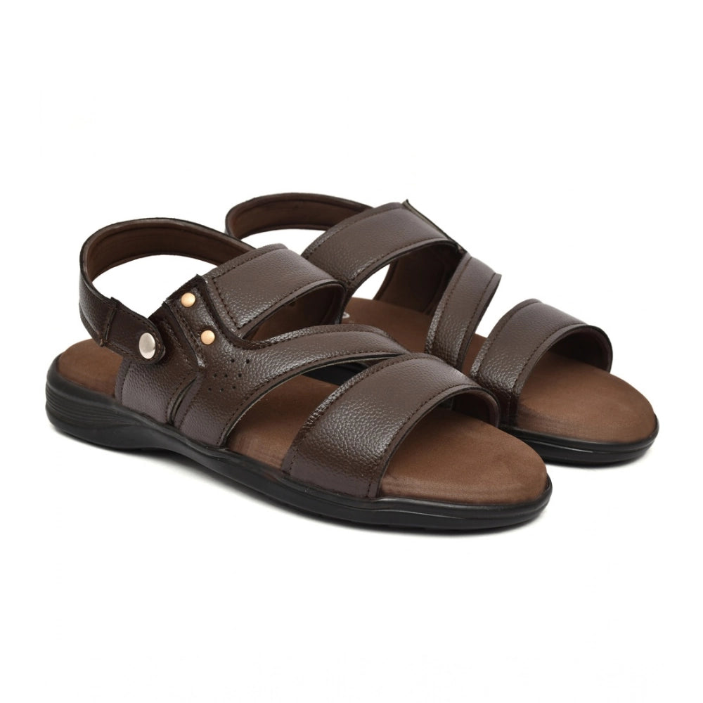 Men's Synthetic Solid Slip On Airmix Slipper (Brown)