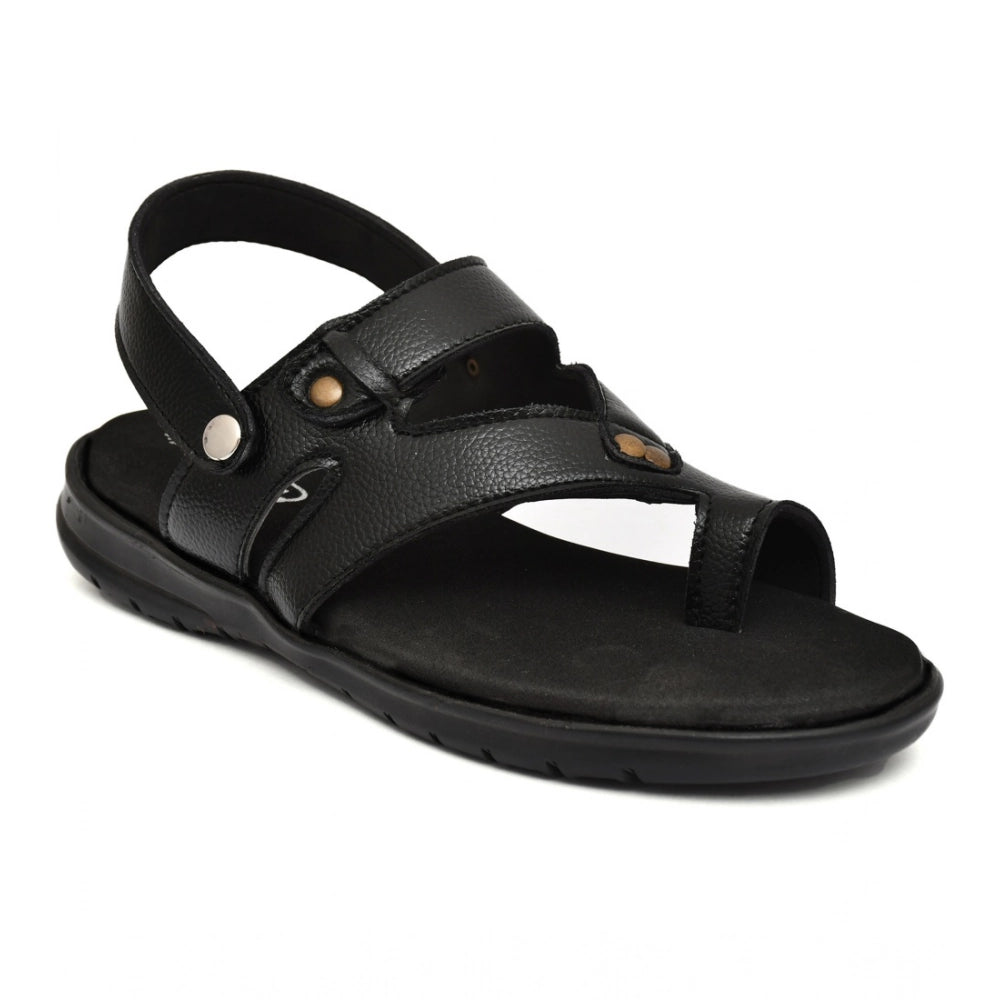 Men's Synthetic Solid Slip On Airmix Slipper (Black)