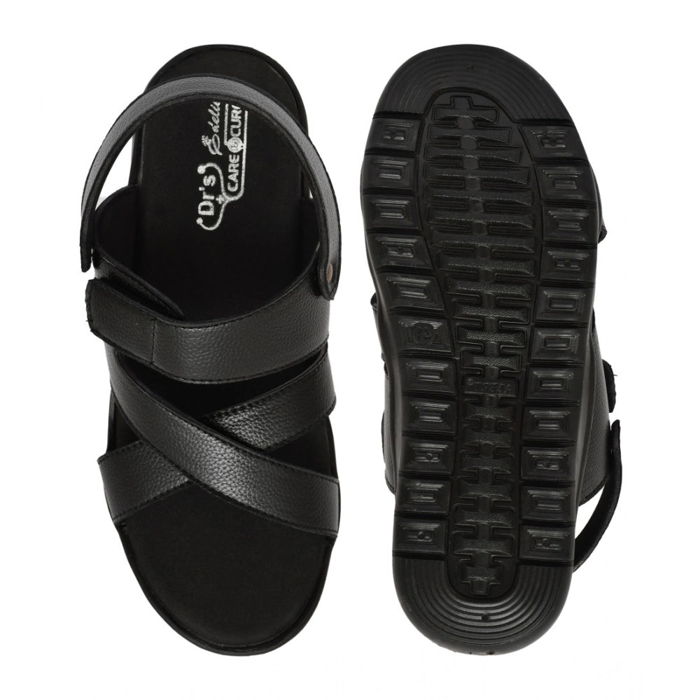 Men's Synthetic Solid Slip On Airmix Slipper (Black)