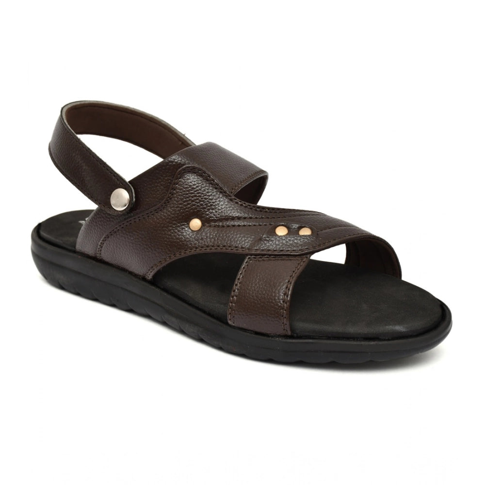 Men's Synthetic Solid Slip On Airmix Slipper (Brown)