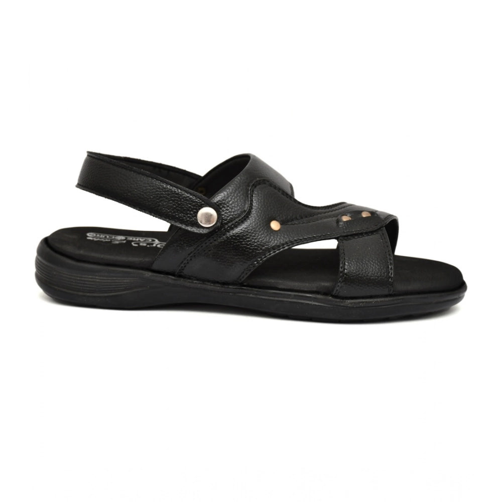 Men's Synthetic Solid Slip On Airmix Slipper (Black)