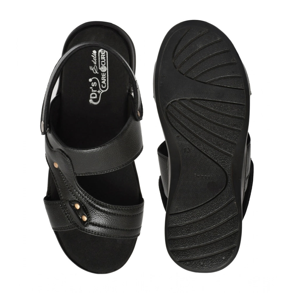 Men's Synthetic Solid Slip On Airmix Slipper (Black)
