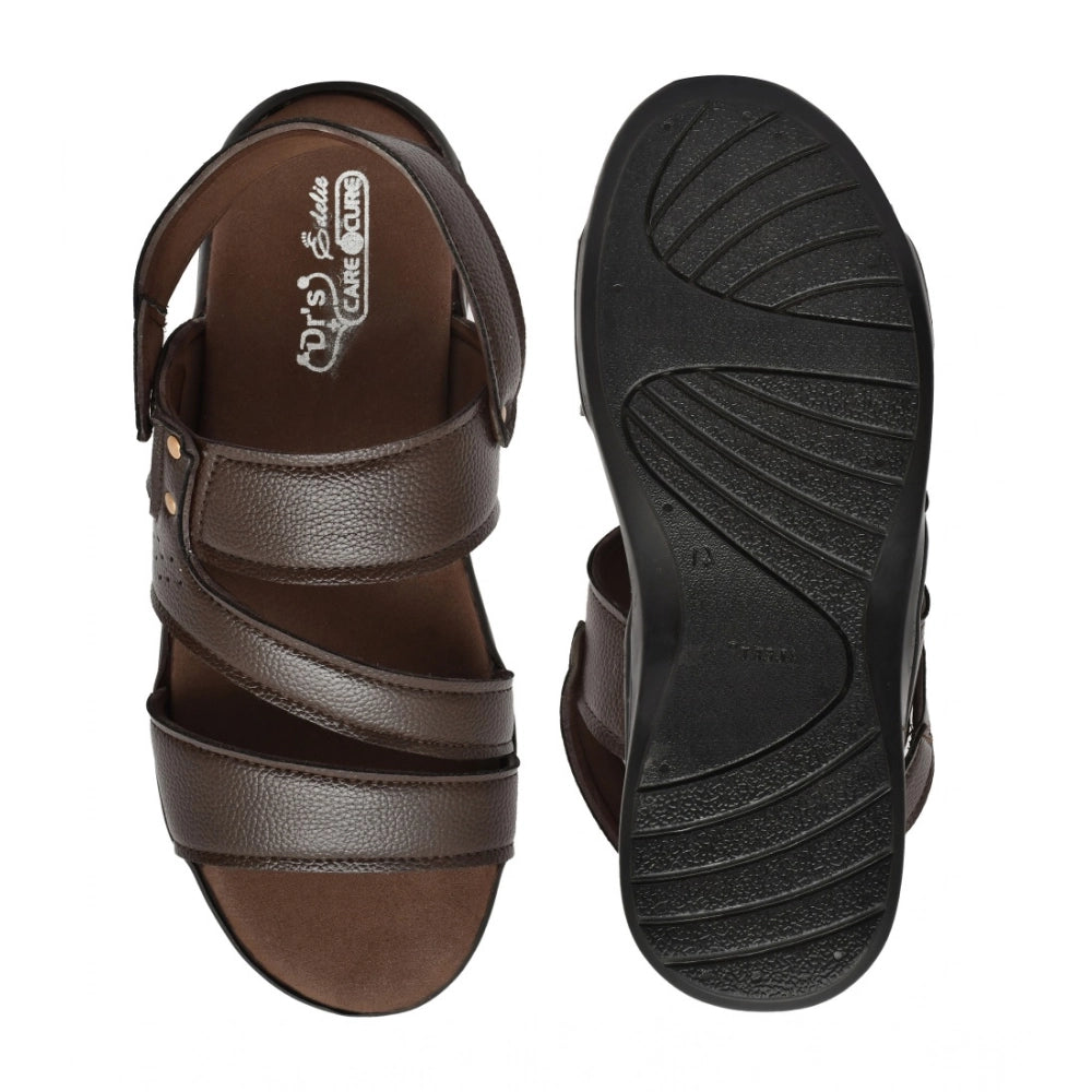 Men's Synthetic Solid Slip On Airmix Slipper (Brown)