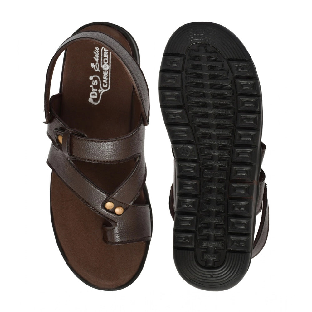 Men's Synthetic Solid Slip On Airmix Slipper (Brown)