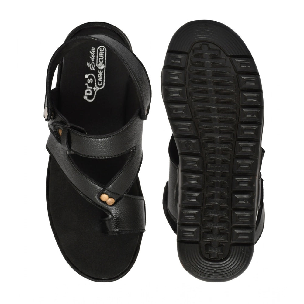 Men's Synthetic Solid Slip On Airmix Slipper (Black)