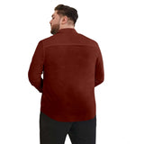Mens Casual Cotton Solid Full Sleeve Shirt (Maroon)