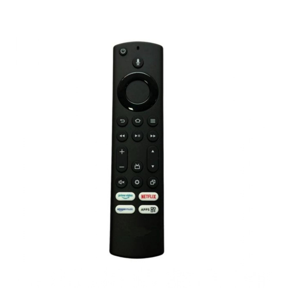 Black ergonomic remote control, compatible with Amazon Basics Smart TV LCD-LED (No. 1017) for long-distance operation from couch or bed