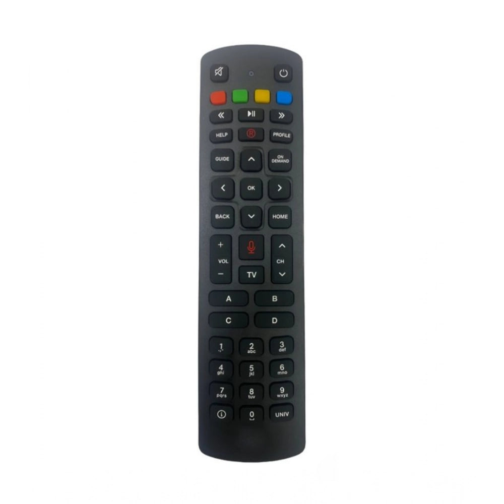 Black ergonomic remote control, Set Top Box Remote No. 1131 for Jio Fiber compatible replacement, offers long-range recording functions