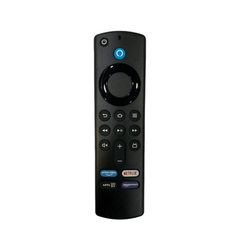 Black ergonomic remote control for Amazon Fire TV Stick 3rd Generation, compatible replacement with long-range operation and lightweight design