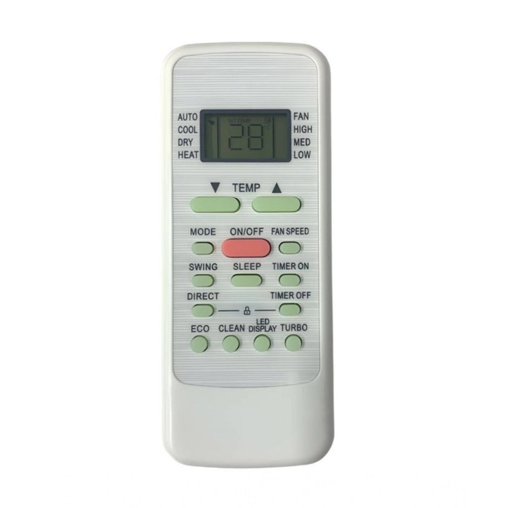 White ergonomic AC Remote No. 12A for Bluestar, long-range replacement remote control with comfortable grip and long-distance operation from sofa or bed