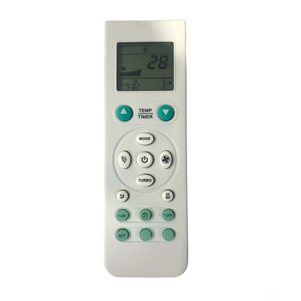 White ergonomic AC Remote No. 102A replacement for Lloyd air conditioners, long-range operation from sofa or bed