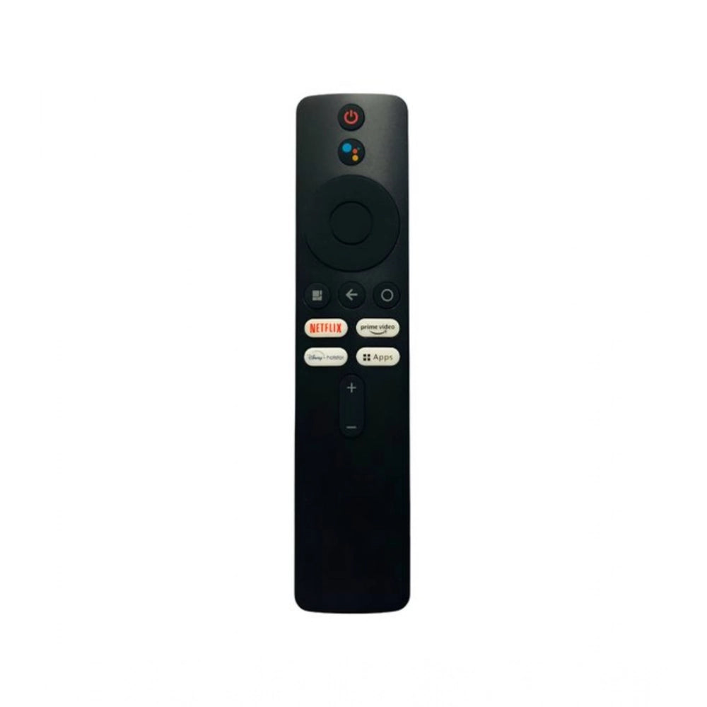 Black ergonomic remote for Xiaomi Mi Smart TV 4K HD, compatible with LCD-LED, facilitates Netflix and Prime Video functions from any room corner