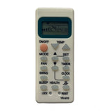 White ergonomic AC Remote No. 73 replacement for Kelvinator, long-range operation from sofa or bed