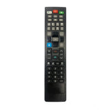 Black ergonomic remote control, compatible with Lloyd Smart TV LCD-LED (No.1084) for long-distance operation from sofa, divan, or bed
