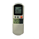 White ergonomic AC remote control, compatible with Voltas AC No. 74, long-range operation from any room corner