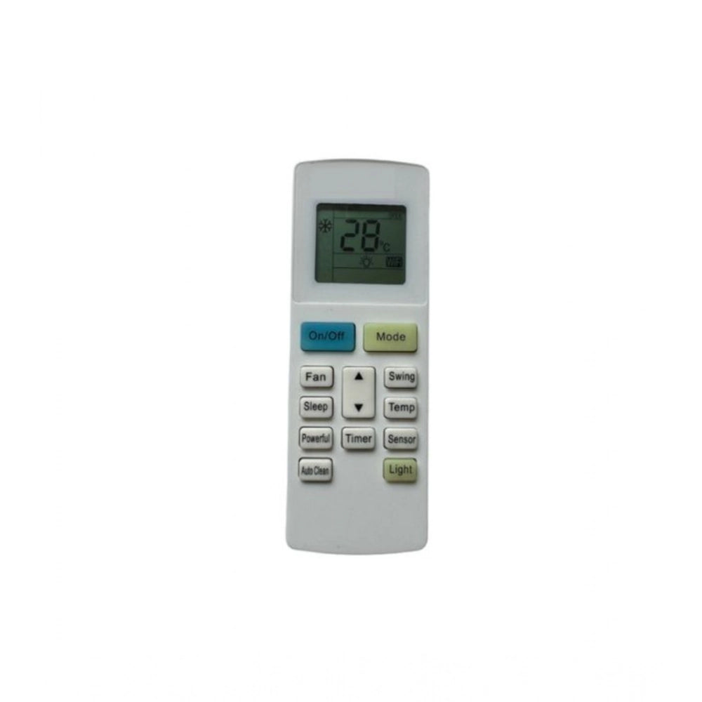White ergonomic AC remote replacement for O General (AC Remote No. 222), long-range operation from sofa or bed