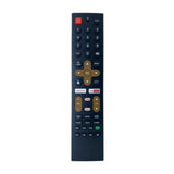 Black ergonomic remote for Treeview Smart TV LCD-LED, compatible with Netflix and YouTube functions. Ideal for controlling device from sofa or bed due to long range