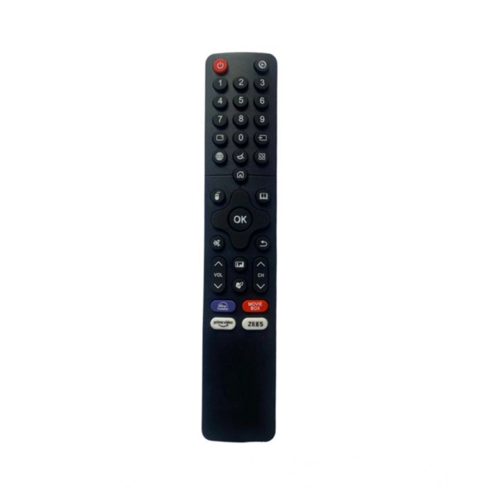 Black ergonomic Smart TV Remote No. 1069 for DACS LCD-LED, facilitates long-distance control from sofa or bed